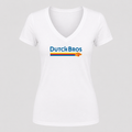 Women's Dutch Bros Coffee V Neck T-Shirt in white