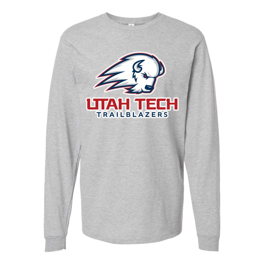 Men's Utah Tech Trailblazers Logo Long sleeves Cotton Blend T-Shirt - Gray