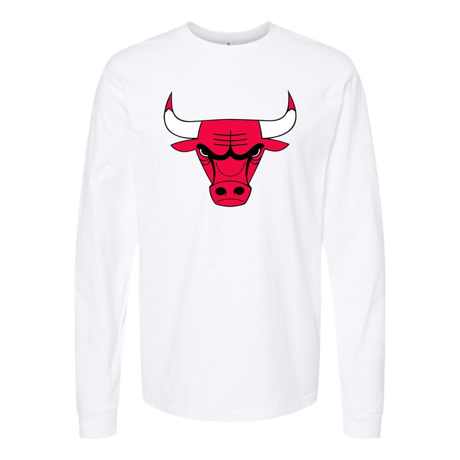 Men's Chicago Bulls Long sleeves Cotton Blend T-Shirt - White