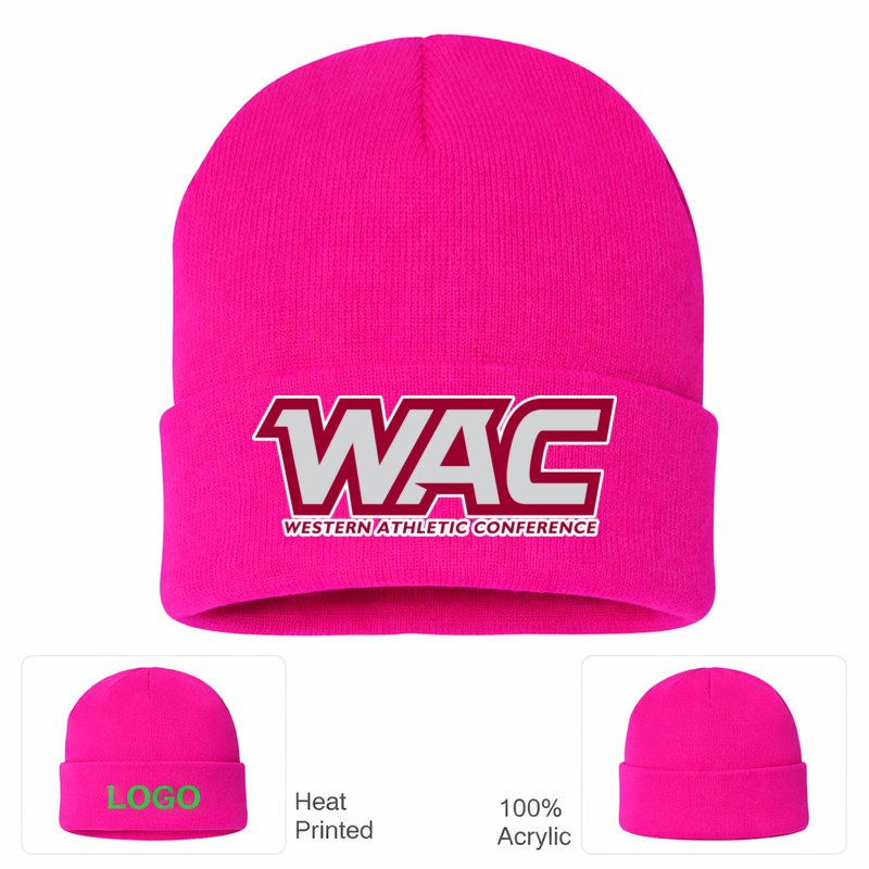 Western Athletic Conference Hot Pink Beanie Hat