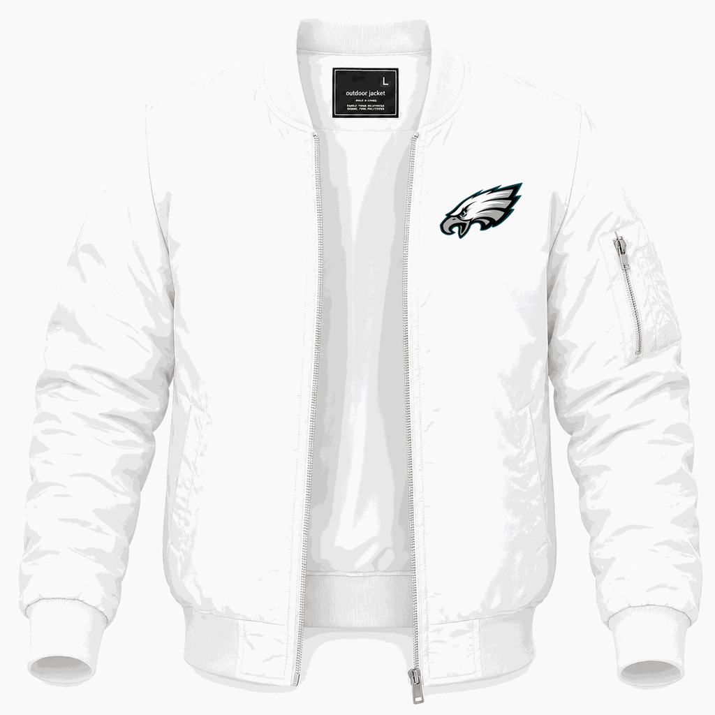Men's Philadelphia Eagles Lightweight Bomber Jacket - White