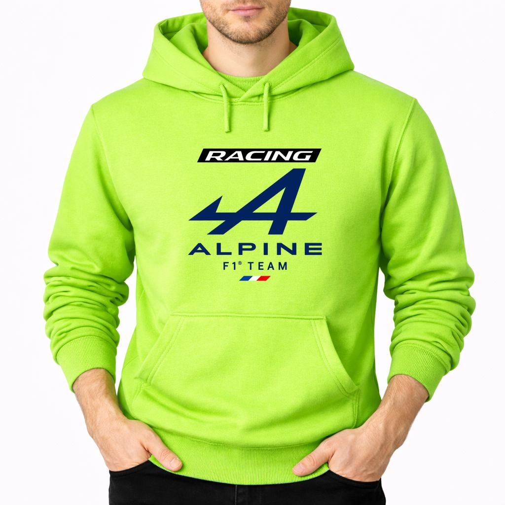 Men's Alpine F1 Team Pullover Hoodie - Lime green