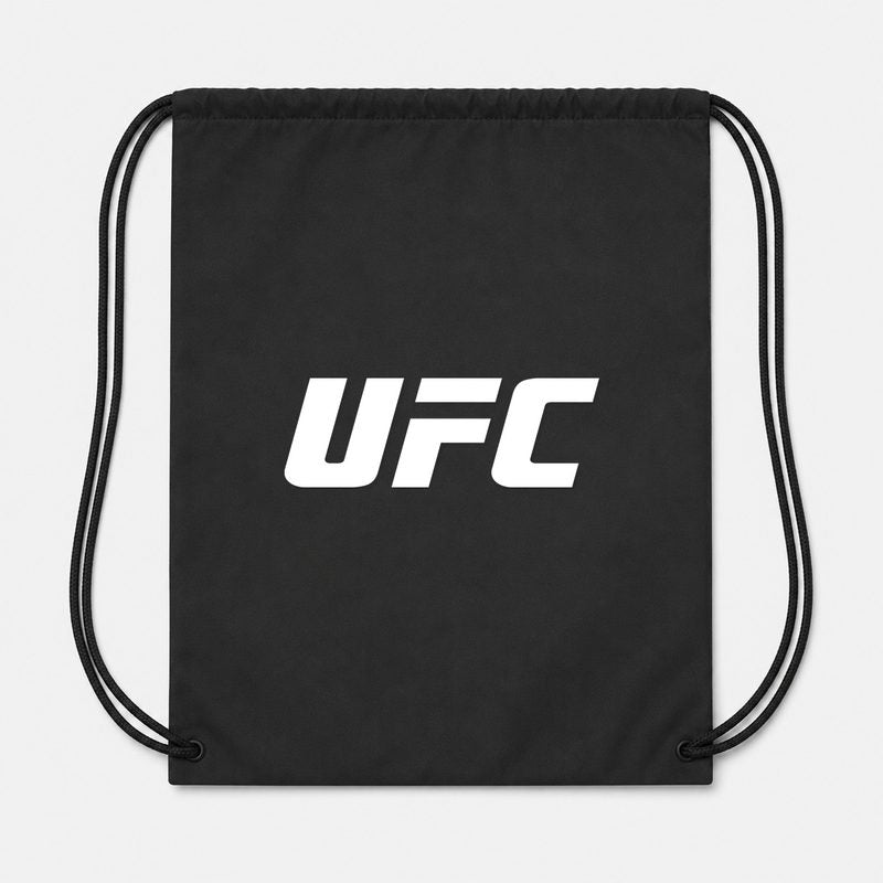 UFC White Drawstring Bag - Black
