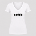 Women's Diadora V Neck T-Shirt in white