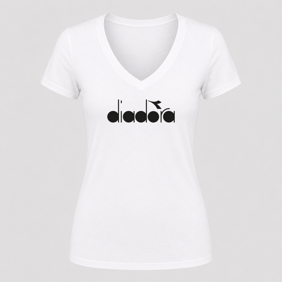 Women's Diadora V Neck T-Shirt in white