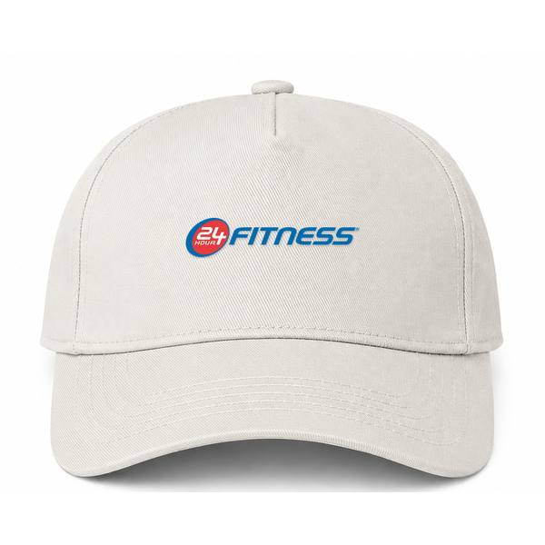 24 Hour Fitness Logo Beige Dad Baseball Cap Hat