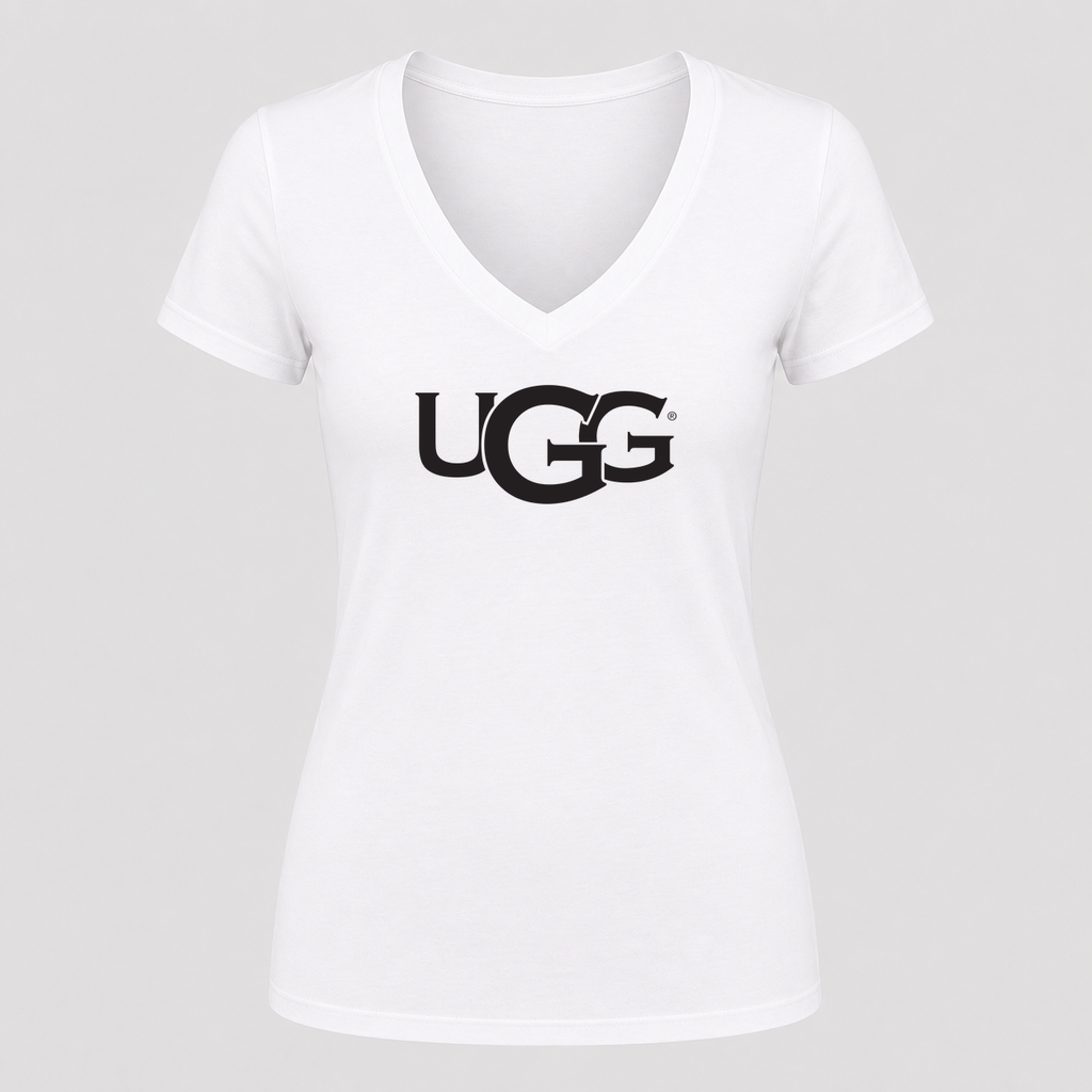 Women's UGG V Neck T-Shirt in white