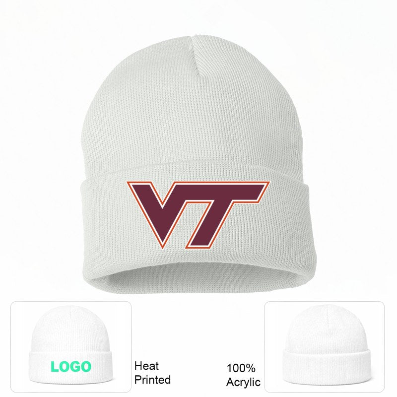 Virginia Tech Hokies White Beanie Hat