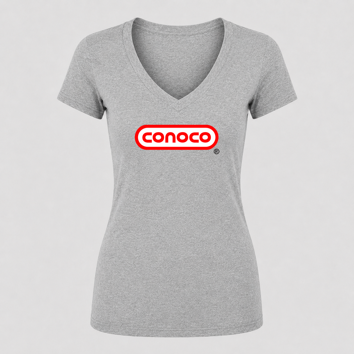 Women's Conoco V Neck T-Shirt in gray