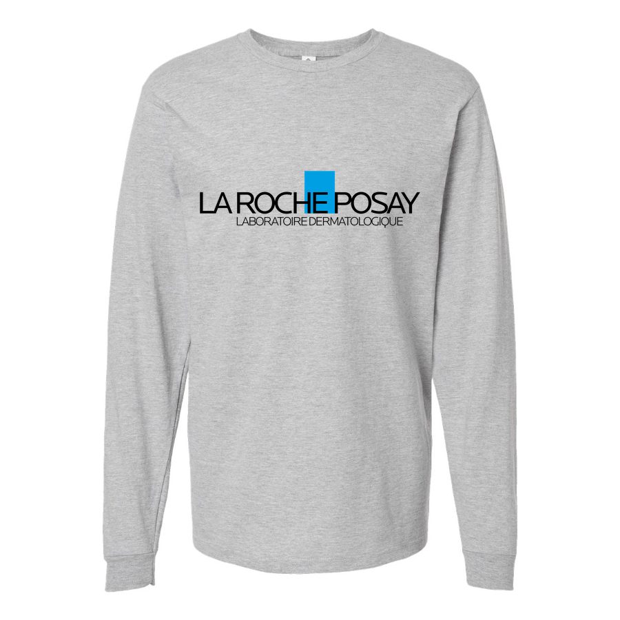 Men's La-Roche-Posay-Logo-1536x864 Long sleeves Cotton Blend T-Shirt - Gray
