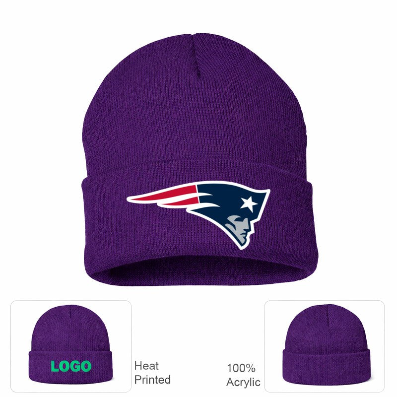 New England Patriots Purple Beanie Hat