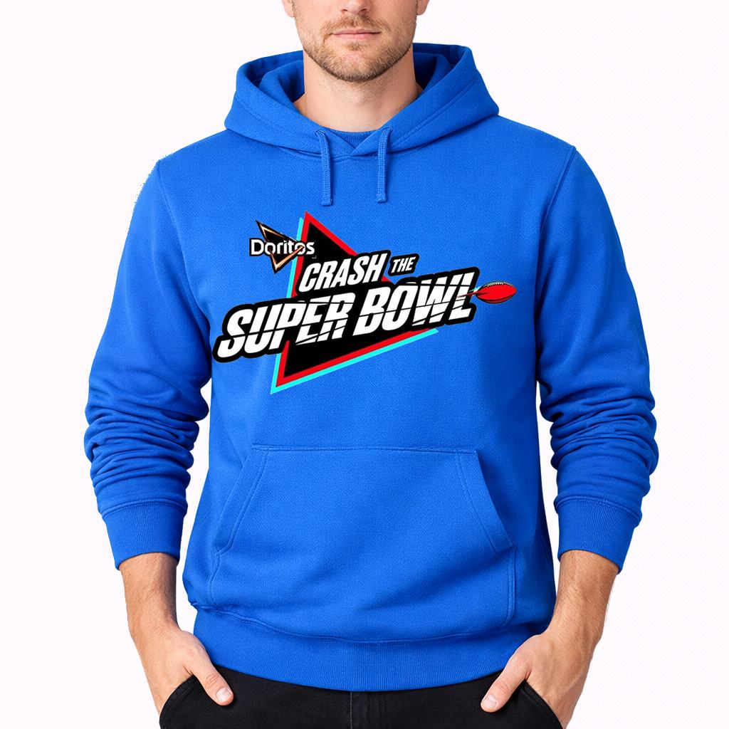 Men's Crash The Super Bowl Pullover Hoodie - Azure