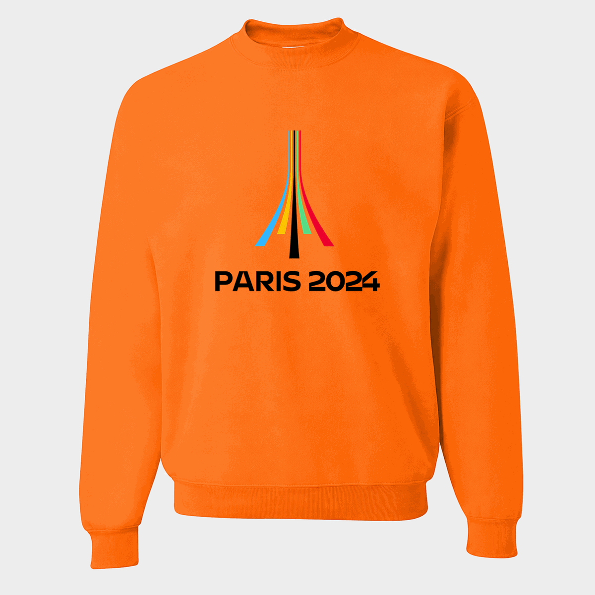 Men's Paris 2024 Olympics Black Logo Crewneck Sweatshirt - Orange
