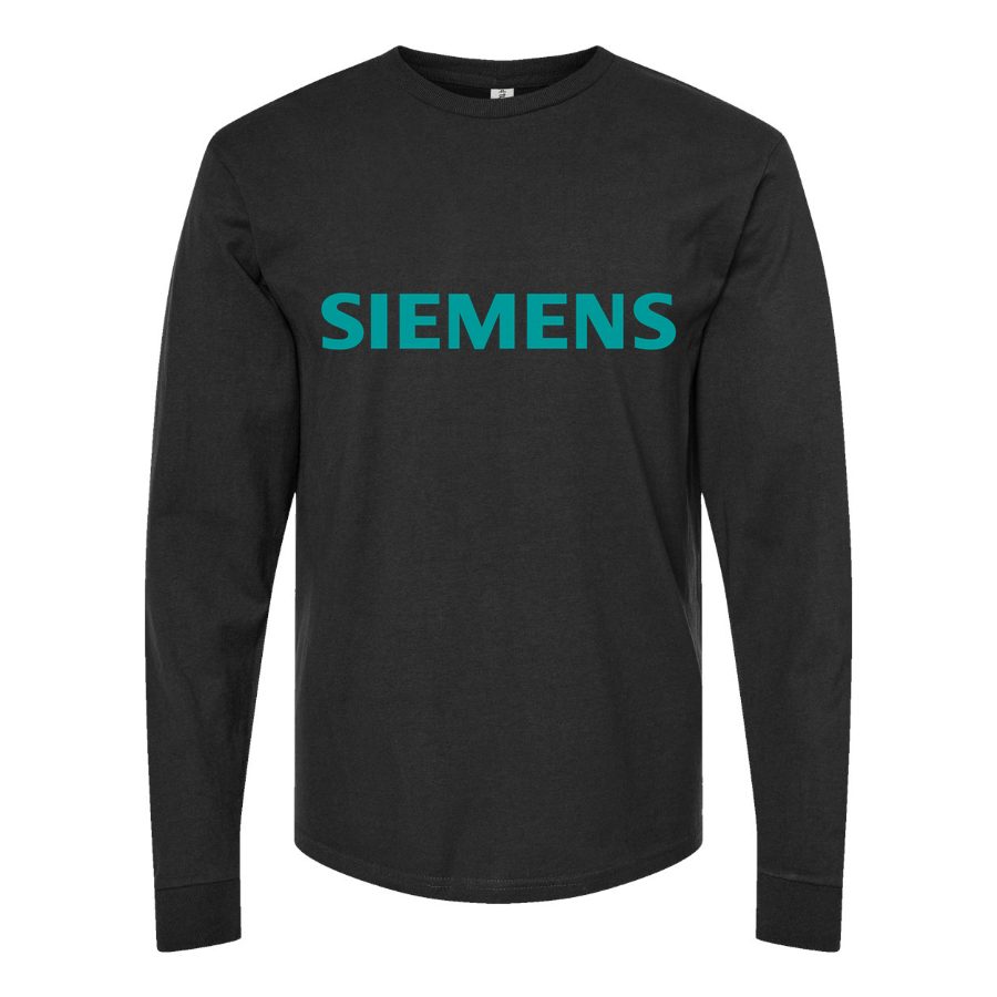 Men's Siemens-logo-500x281-min Long sleeves Cotton Blend T-Shirt - Black
