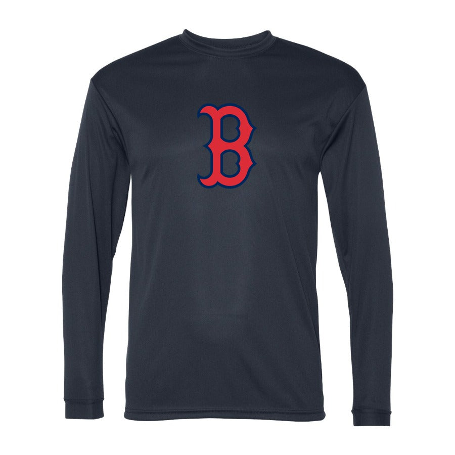 Men's Boston Red Sox Polyester Long Sleeve T-Shirt - Navy