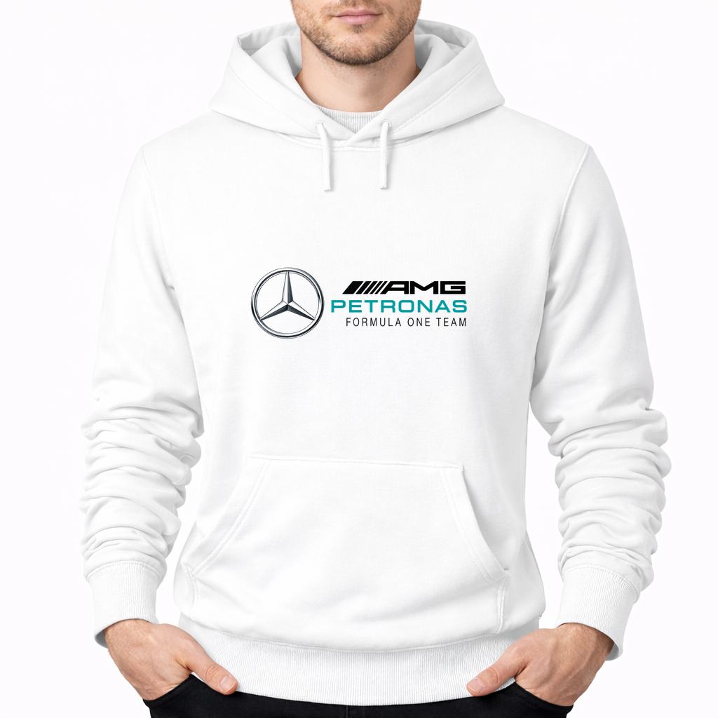 Men's Mercedes AMG Petronas Formula One Team Pullover Hoodie - White