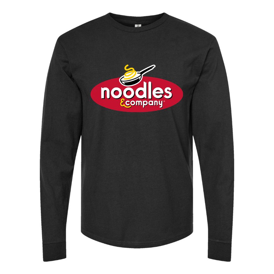 Men's Logo-Noodles-Company-1536x864 Long sleeves Cotton Blend T-Shirt - Black