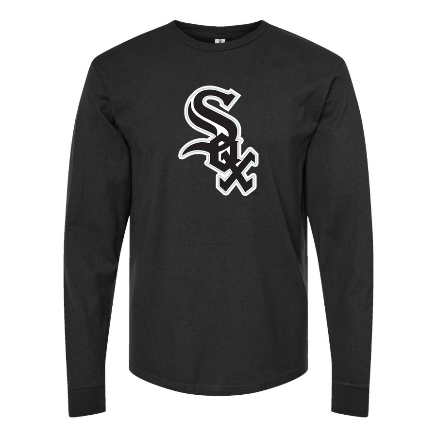Men's Chicago White Sox Long sleeves Cotton Blend T-Shirt - Black