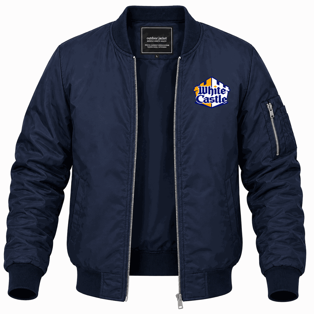 Men's White Castle Lightweight Bomber Jacket - Navy