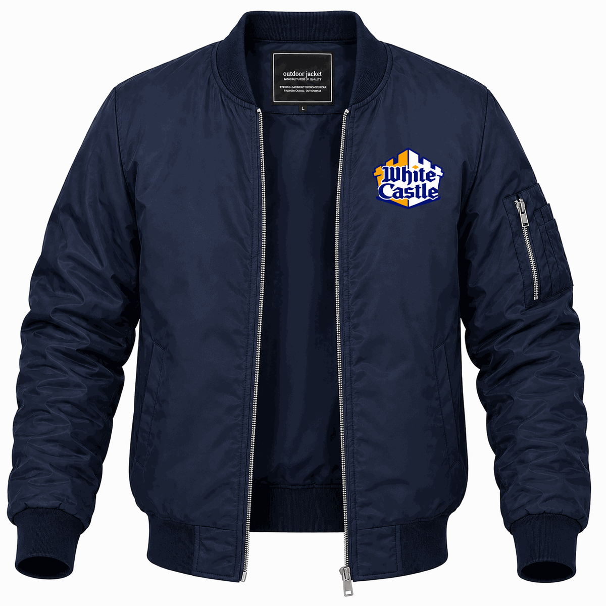 Men's White Castle Lightweight Bomber Jacket - Navy