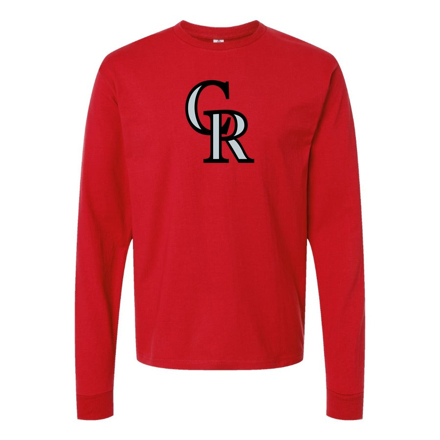 Men's Colorado Rockies Long sleeves Cotton Blend T-Shirt - Red