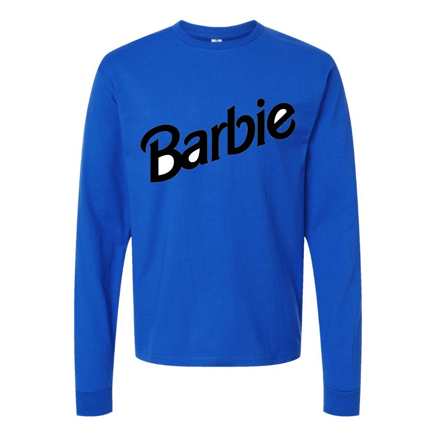 Men's Barbie Long sleeves Cotton Blend T-Shirt - Blue