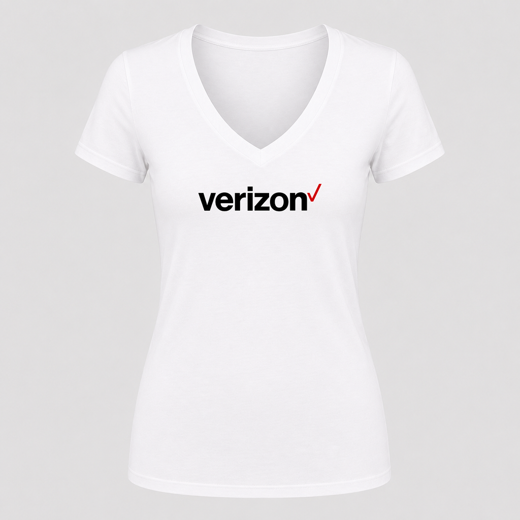 Women's Verizon V Neck T-Shirt in white