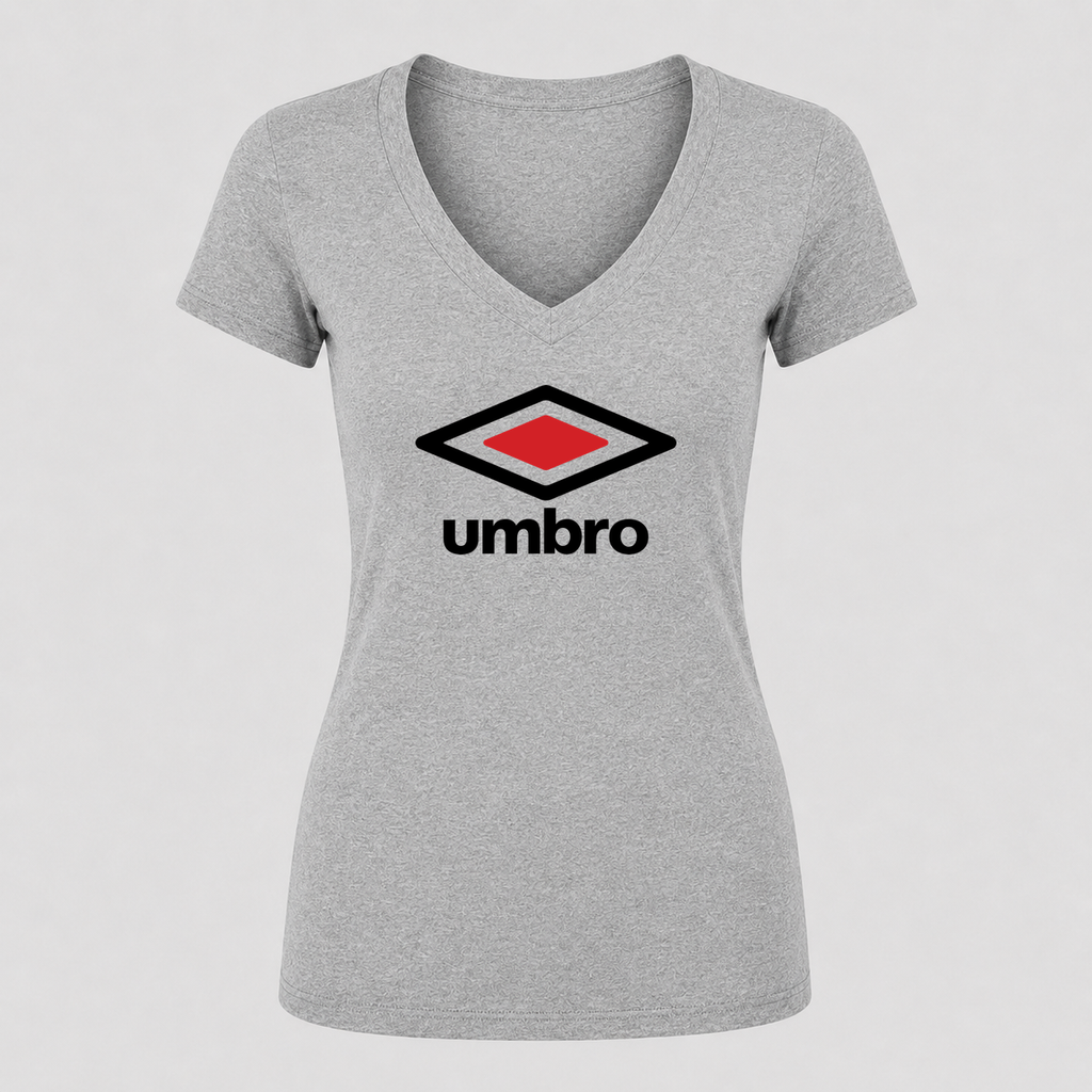 Women's Umbro V Neck T-Shirt in gray