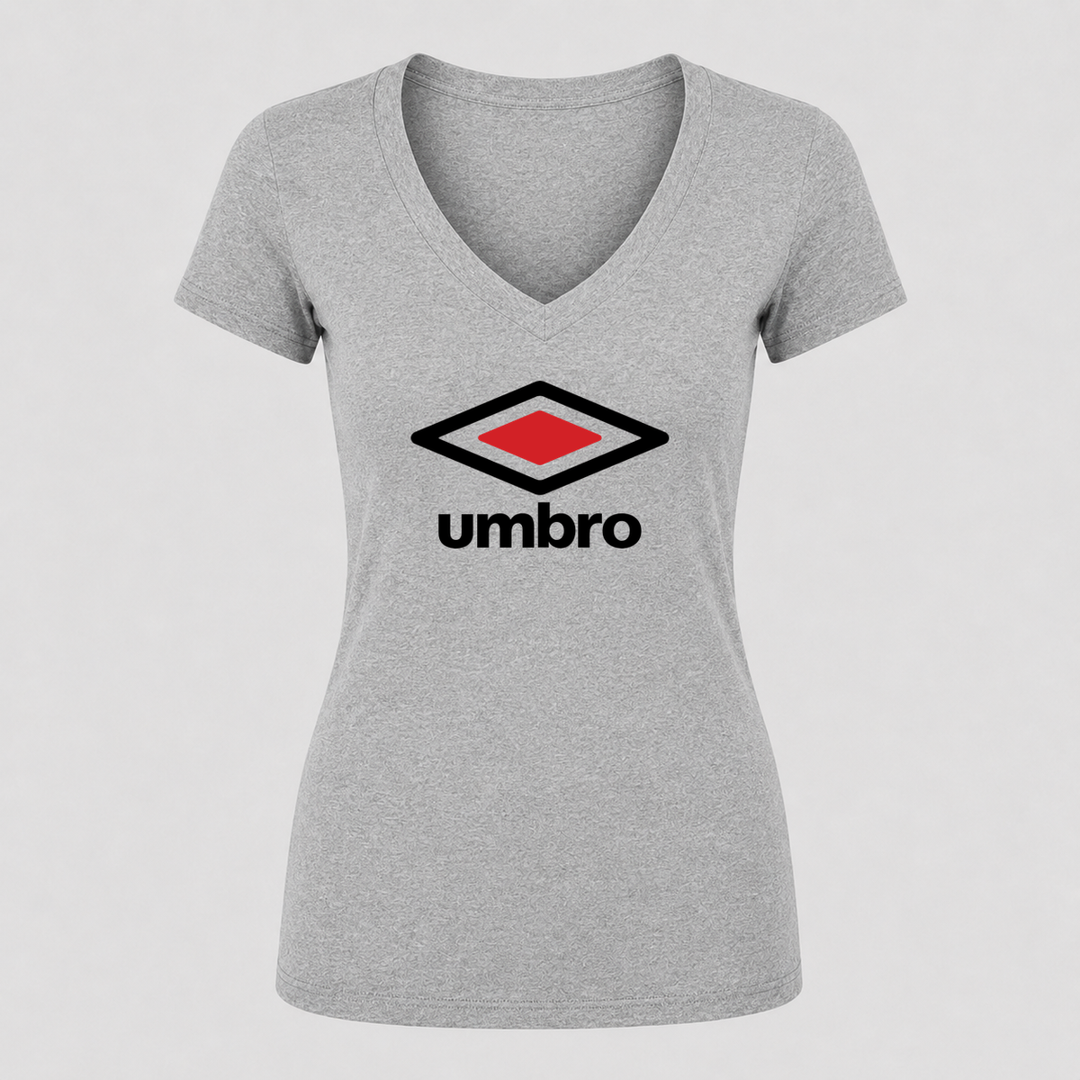 Women's Umbro V Neck T-Shirt in gray