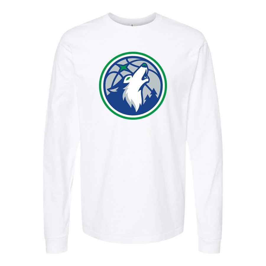 Men's Minnesota Timberwolves Long sleeves Cotton Blend T-Shirt - White
