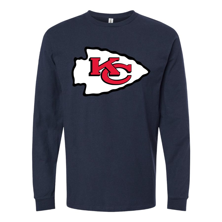 Men's Kansas City Chiefs Long sleeves Cotton Blend T-Shirt - Navy