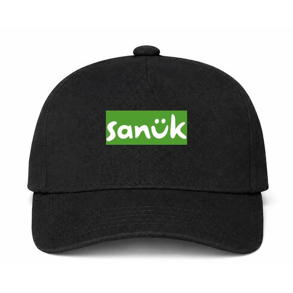 Sanuk Logo Black Dad Baseball Cap Hat