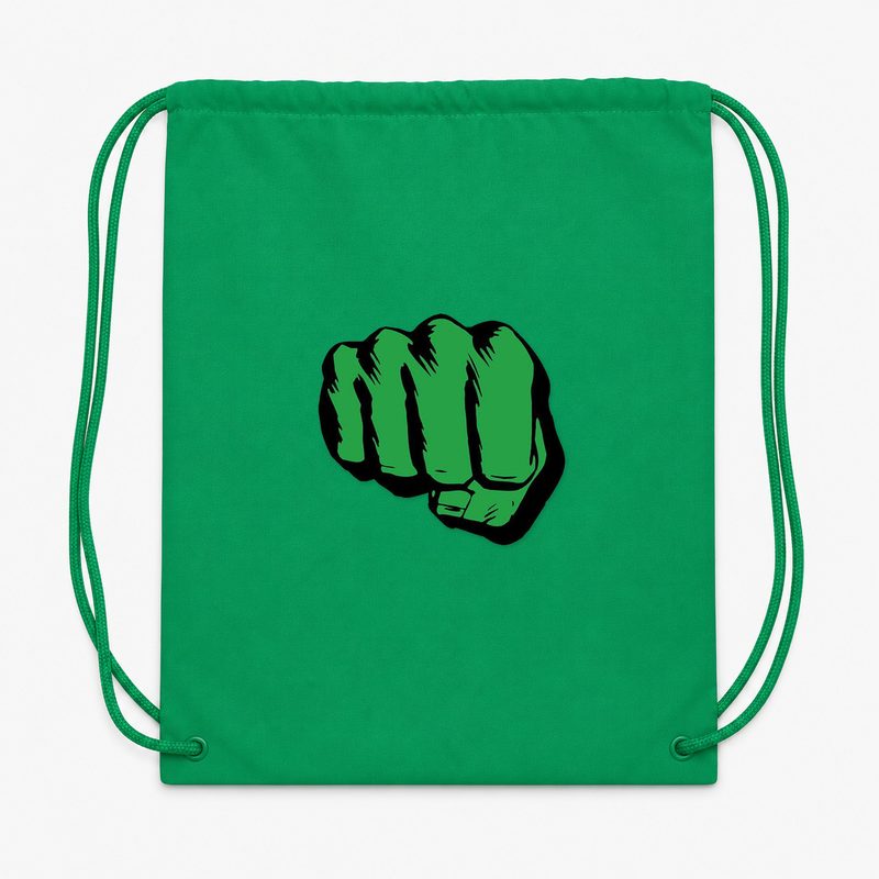Hulk Punch Drawstring Bag - Green