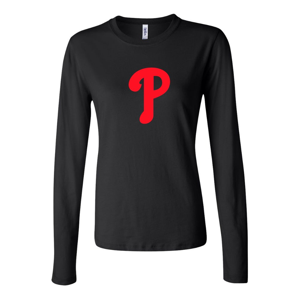 Women's Philadelphia Phillies Long Sleeve T-Shirt - Black
