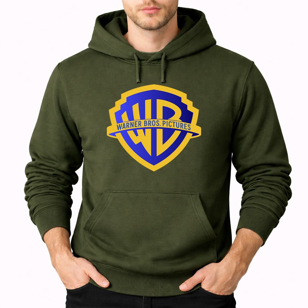 Men's Warner Bros Pullover Hoodie - Army Green