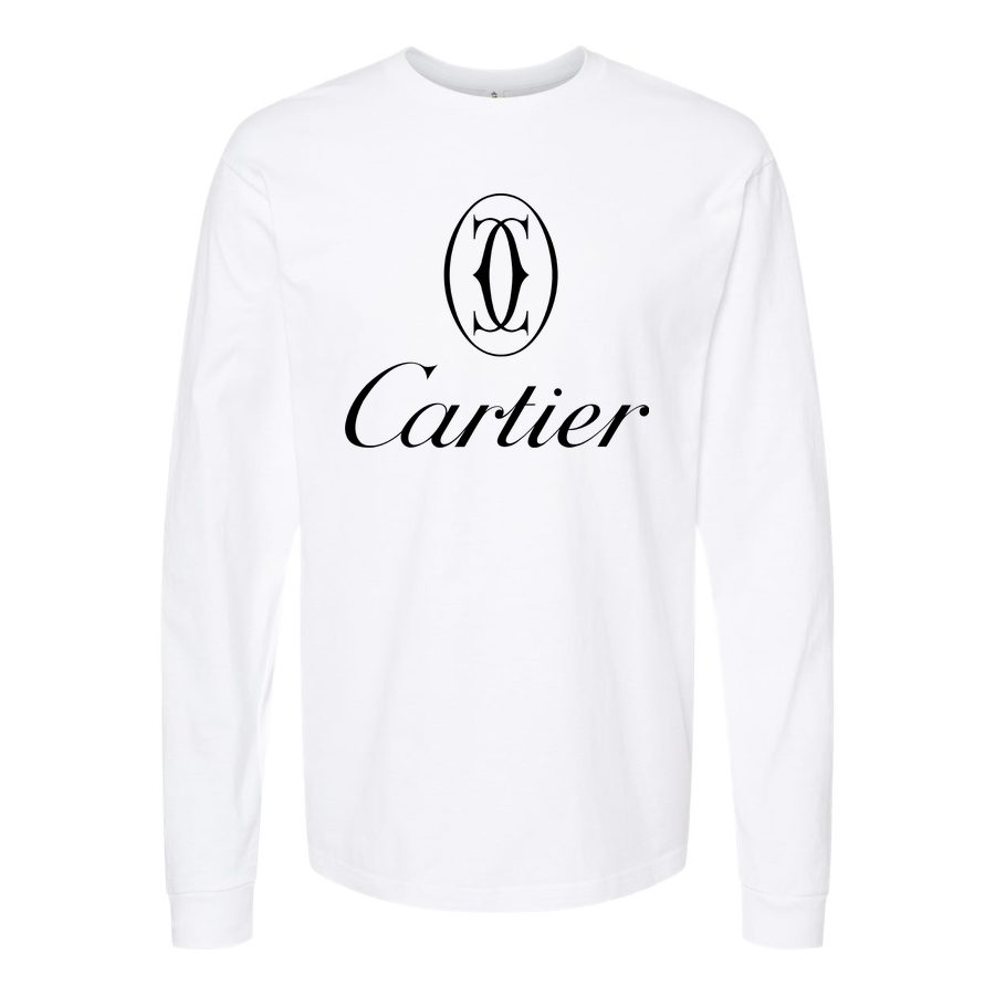 Men's Cartier black logo Long sleeves Cotton Blend T-Shirt - White