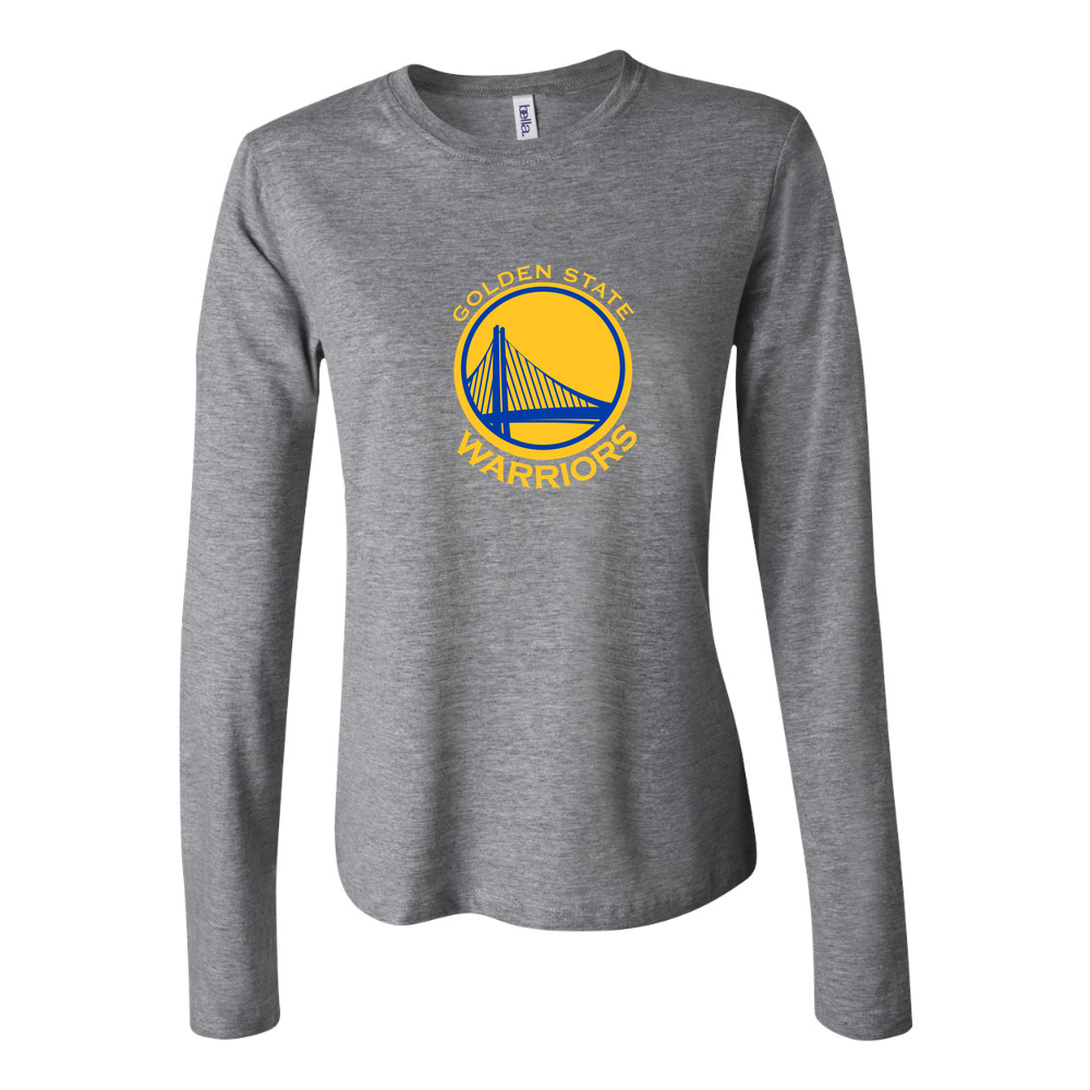 Women's Golden states warrior yellow Long Sleeve T-Shirt - Gray