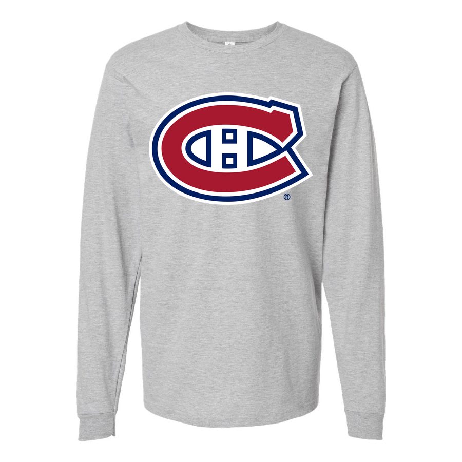 Men's Montreal Canadiens Long sleeves Cotton Blend T-Shirt - Gray