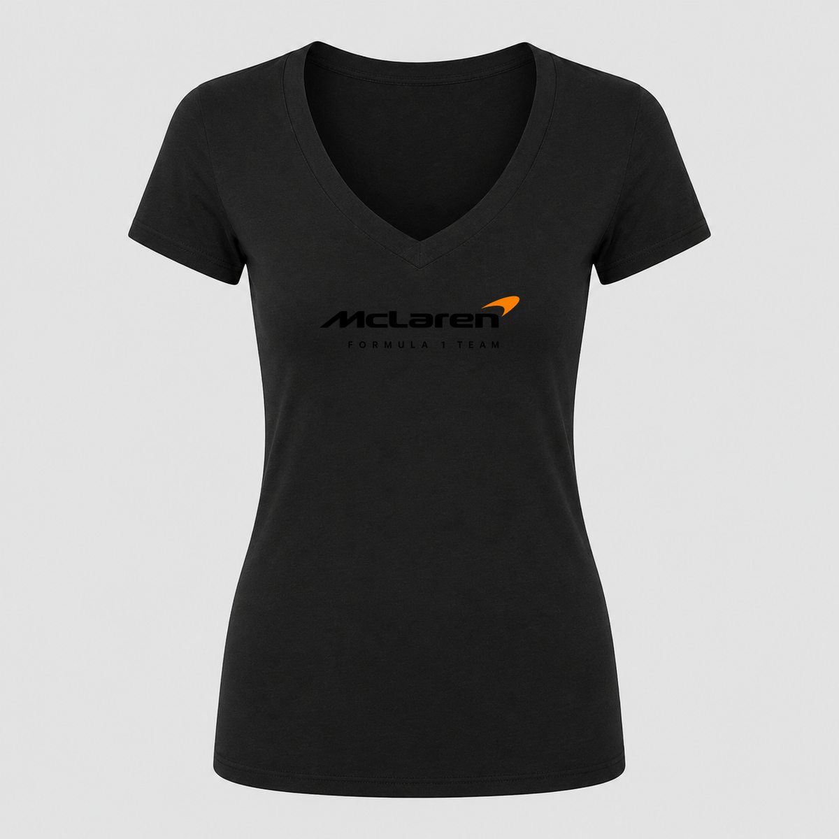 Women's McLaren Formula 1 Team V Neck T-Shirt in black