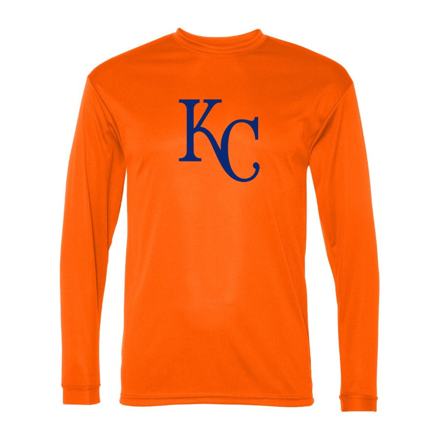 Men's Kansas City Royals Polyester Long Sleeve T-Shirt - Orange