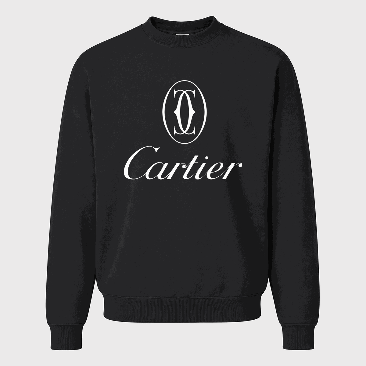 Men's Cartier White Logo Crewneck Sweatshirt - Black