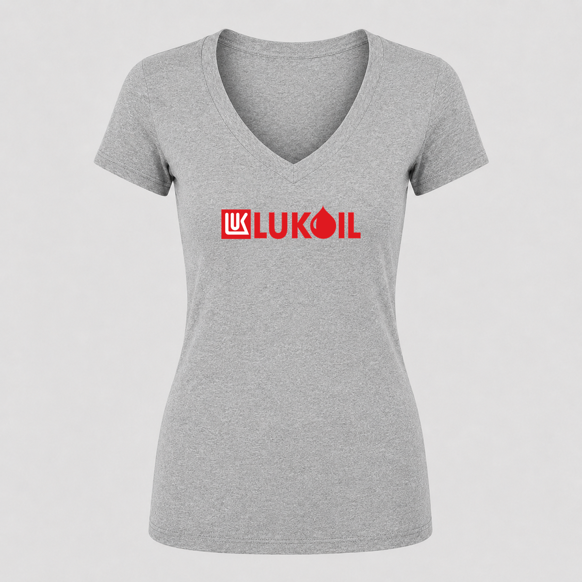 Women's Lukoil V Neck T-Shirt in gray