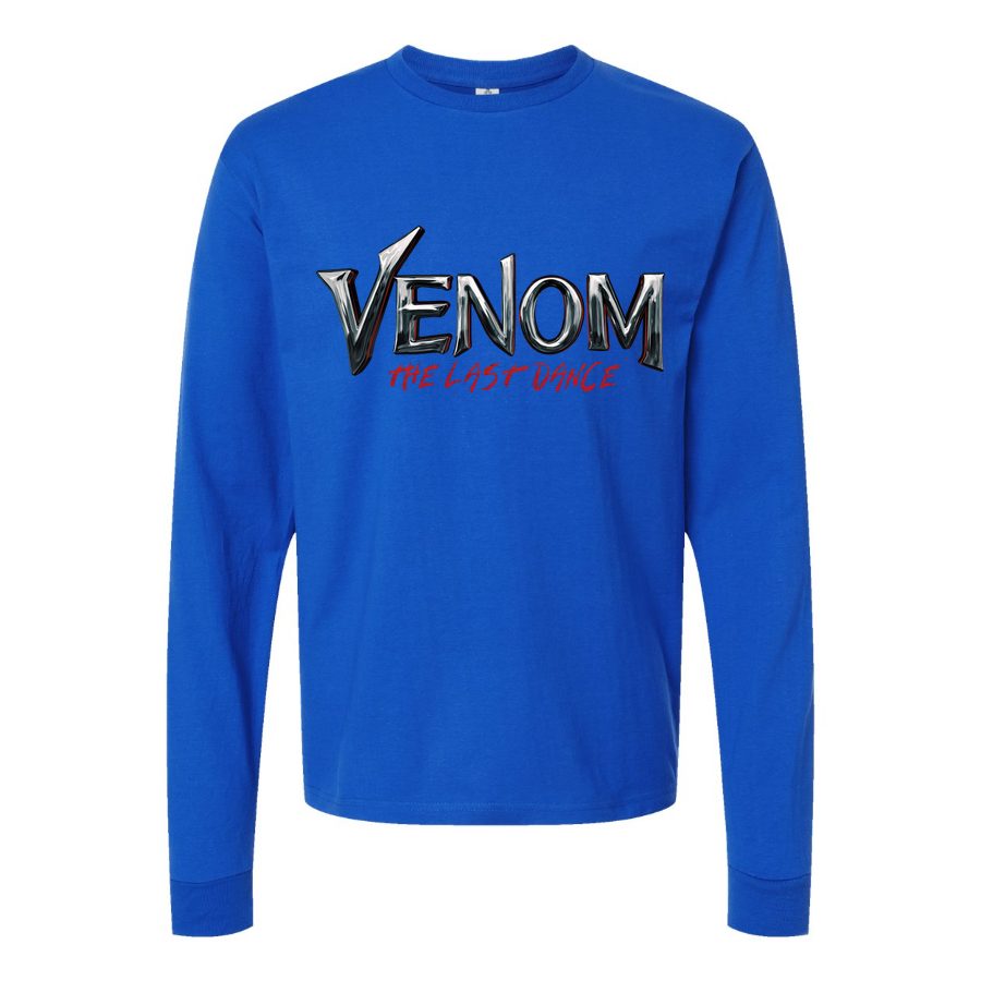 Men's Venom- The Last Dance Long sleeves Cotton Blend T-Shirt - Blue
