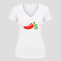 Women's Chili's V Neck T-Shirt in white