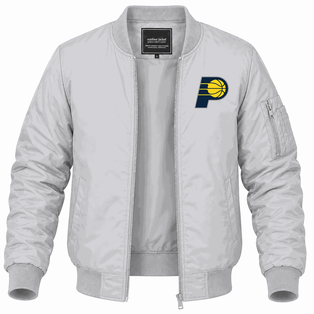 Men's Indiana Pacers Lightweight Bomber Jacket - Gray