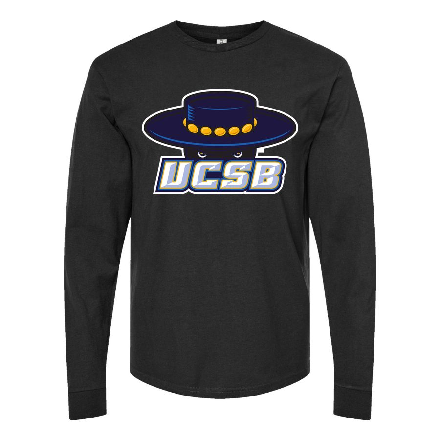 Men's UCSB Gauchos Logo Long sleeves Cotton Blend T-Shirt - Black