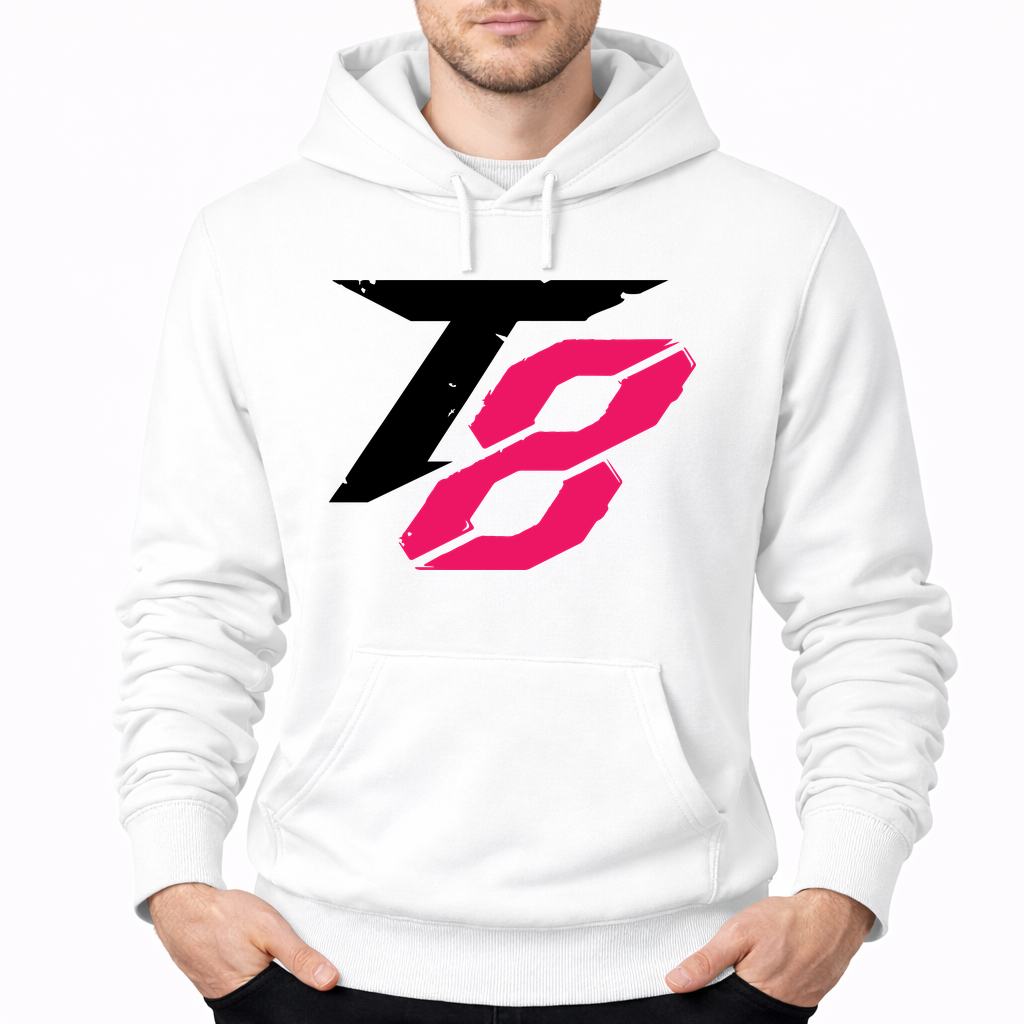Men's Tekken 8 Black Logo Pullover Hoodie - White