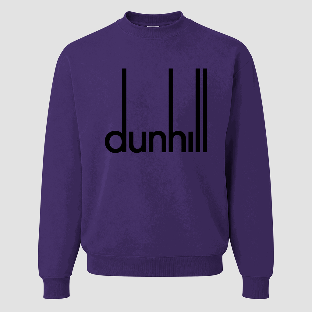 Men's Dunhill Black Logo Crewneck Sweatshirt - Purple