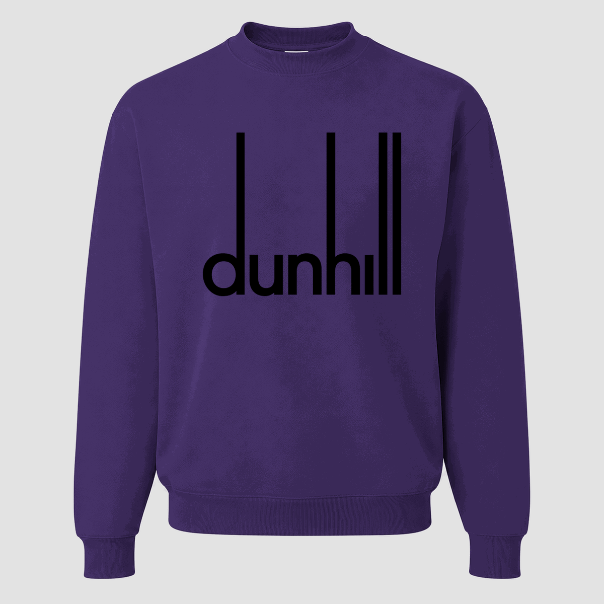 Men's Dunhill Black Logo Crewneck Sweatshirt - Purple