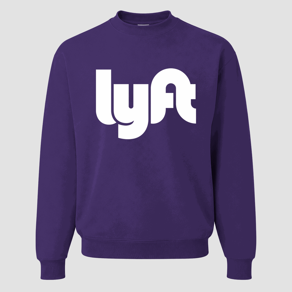 Men's Lyft White Logo Crewneck Sweatshirt - Purple